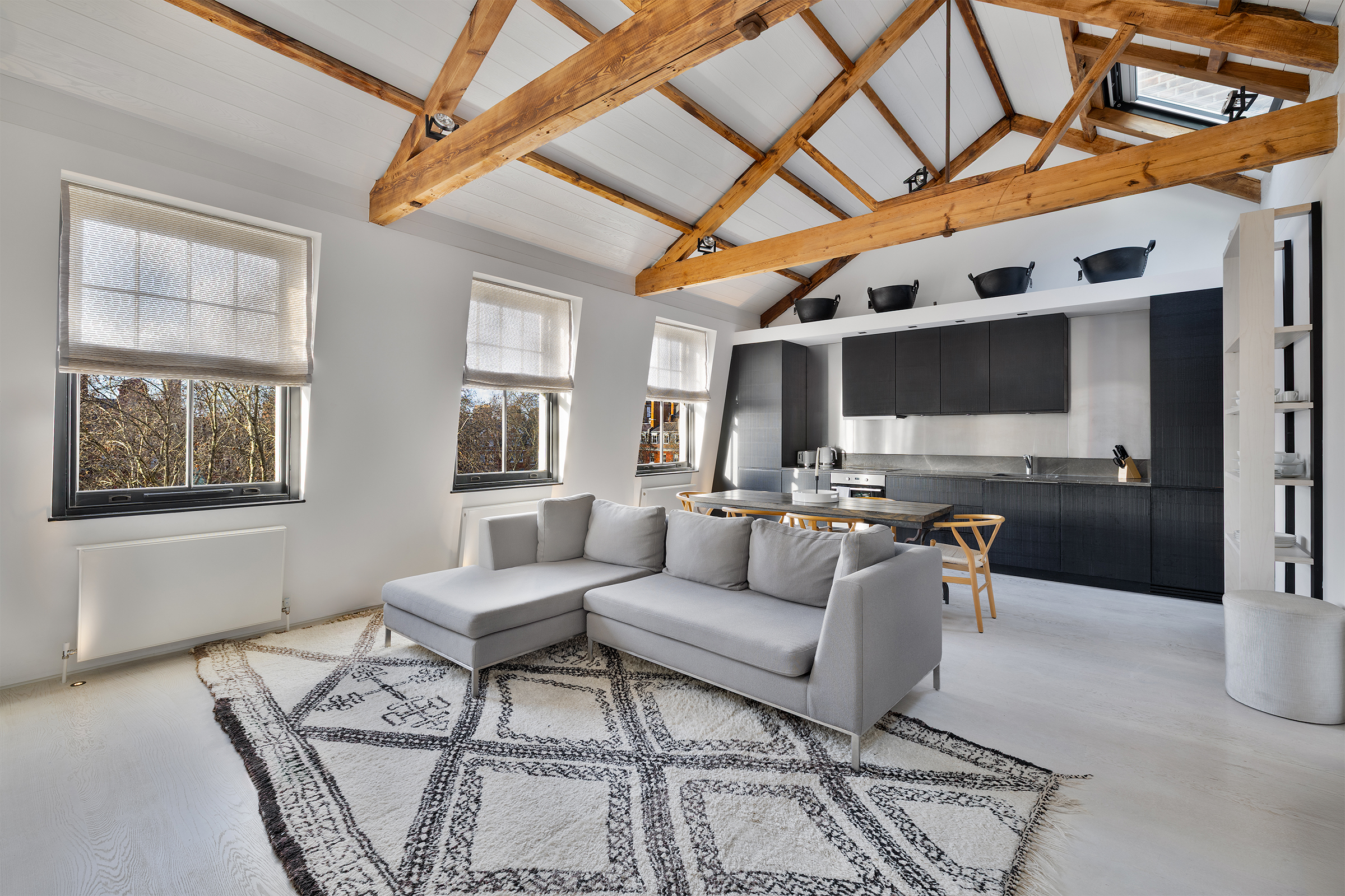 A light-filled loft apartment overlooking Cadogan Square