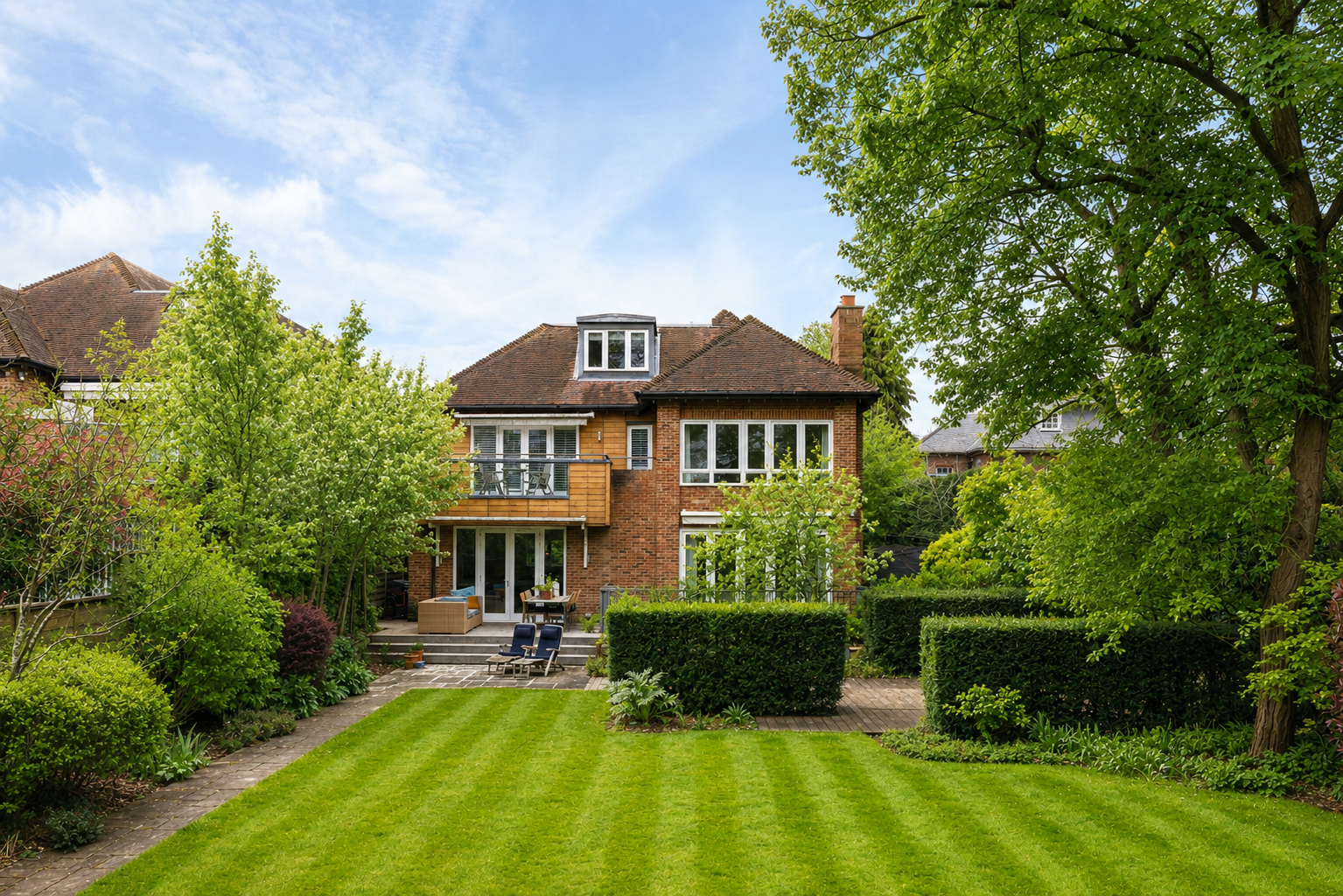 A modern family house overlooking Royal Wimbledon Golf Course